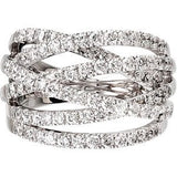 14K Gold Round Natural Diamond Criss-Cross Ring – 1 1/2 CTW - view 3