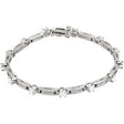 14K Gold Round Natural Diamond Line Bracelet – 2.4-3.1mm Stones - White Gold