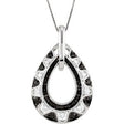14K Gold Natural Black and White Diamond Accented Necklace
