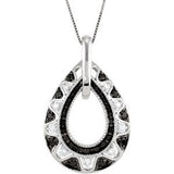 14K Gold Natural Black and White Diamond Accented Necklace