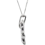 14K Gold Natural Black and White Diamond Accented Necklace - view 2
