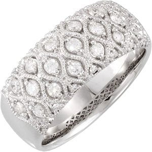 14K Gold Round Natural Diamond Accented Ring IX