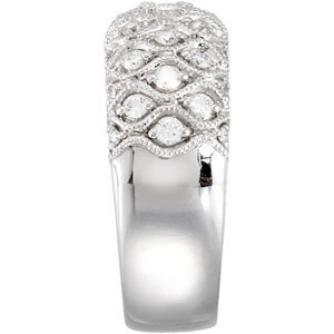 14K Gold Round Natural Diamond Accented Ring IX - view 4