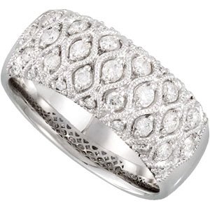 14K Gold Round Natural Diamond Accented Ring IX - view 5