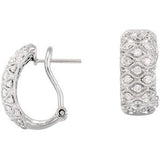 14K Gold Round Natural Diamond Accented Clip Earrings