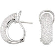 14K Gold Round Natural Diamond Pavé-Style Omega Clip Earrings