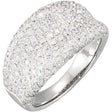 14K Gold Round Natural Diamond Pavé-Style Ring