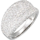 14K Gold Round Natural Diamond Pavé-Style Ring