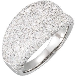 14K Gold Round Natural Diamond Pavé-Style Ring