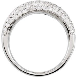 14K Gold Round Natural Diamond Pavé-Style Ring - view 2