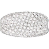 14K Gold Round Natural Diamond Pavé-Style Ring - view 3