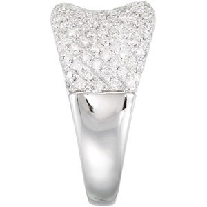 14K Gold Round Natural Diamond Pavé-Style Ring - view 4