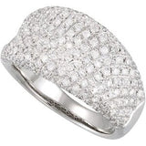 14K Gold Round Natural Diamond Pavé-Style Ring - view 5