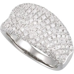 14K Gold Round Natural Diamond Pavé-Style Ring - view 5