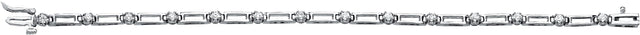14K Gold Round Natural Diamond Line Bracelet – 2-2.4mm Stones - White Gold - view 2