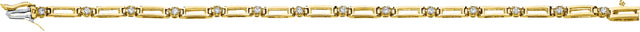 14K Gold Round Natural Diamond Line Bracelet – 2-2.4mm Stones - Yellow Gold - view 2