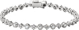 14K Gold Round Natural Diamond Line Bracelet V