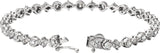 14K Gold Round Natural Diamond Line Bracelet V - view 2