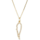 14K Gold Round Natural Diamond Angel Wing Necklace - Yellow Gold