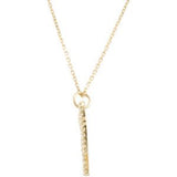 14K Gold Round Natural Diamond Angel Necklace - Yellow Gold - view 2