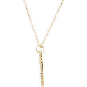 14K Gold Round Natural Diamond Angel Necklace - Yellow Gold - view 2