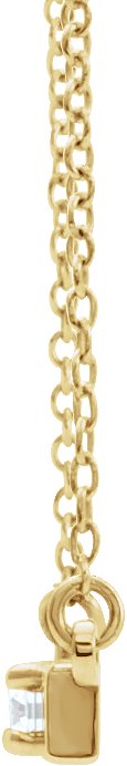 14K Gold Round Natural Diamond Engravable Accented Bar Necklace - Yellow Gold - view 2