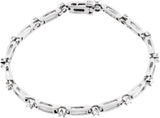 14K Gold Round Natural Diamond Line Bracelet – 2-2.4mm Stones - White Gold