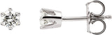 14K Gold Cubic Zirconia Round 6-Prong Stud Earrings