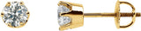 14K Gold Natural Diamond Round 6-Prong Stud Earrings II - Yellow Gold