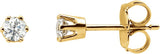 14K Gold Natural Diamond Round 6-Prong Stud Earrings – 3-6.1mm Stones - Yellow Gold