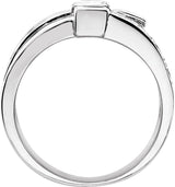 14K Gold Square Natural Diamond Accented Right Hand Ring - view 4