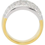 14K Gold Round Natural Diamond Micro Pavé-Style Ring - Two-Tone - view 2