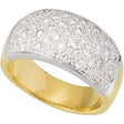 14K Gold Round Natural Diamond Micro Pavé-Style Ring - Two-Tone