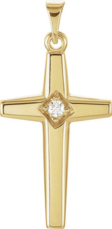 14K Gold Cross Pendant – 23x14mm - Yellow Gold