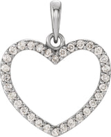 Platinum Heart Pendant – 19.6x15.9mm