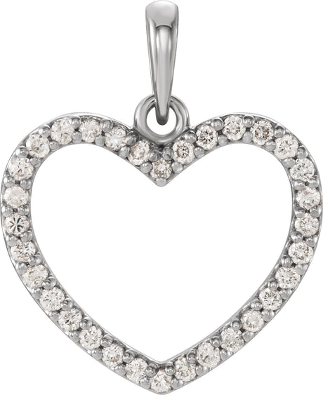 Platinum Heart Pendant – 19.6x15.9mm