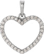 Platinum Heart Pendant – 19.6x15.9mm