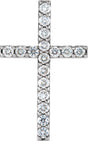 Platinum Round Natural Diamond Petite Cross Necklace or Pendant – up to 1/2 CTW