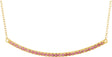 14K Gold Round Natural Pink Sapphire Bar Necklace - Yellow Gold