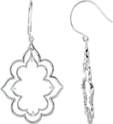 14K Gold Round Natural Diamond Accented Silhouette Earrings