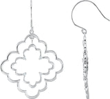 14K Gold Round Natural Diamond Accented Dangle Earrings
