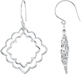 14K Gold Round Natural Diamond Accented Dangle Earrings – 1.5mm Stones