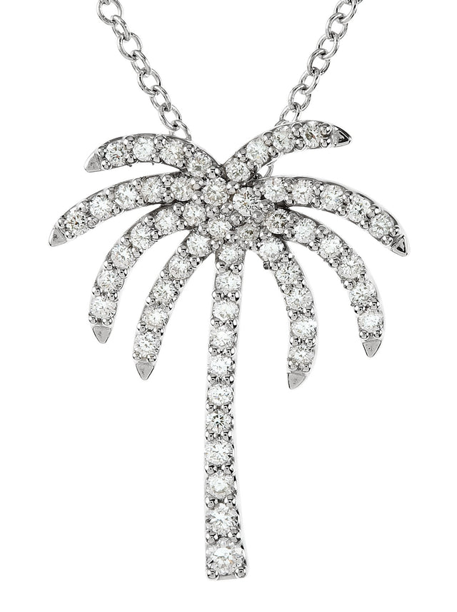 Platinum Palm Tree Necklace - view 3