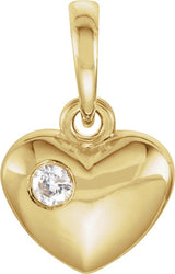 14K Gold Engravable Heart Pendant - Yellow Gold