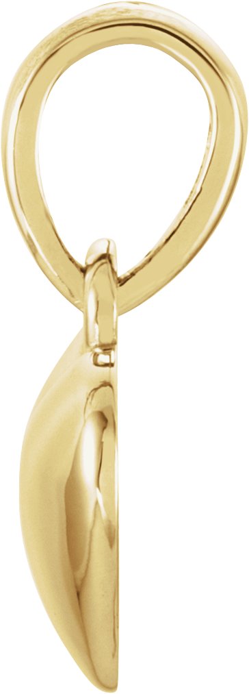 14K Gold Engravable Heart Pendant - Yellow Gold - view 2