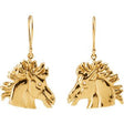 14K Gold Round Natural Diamond The Magnificent Lipizzaner Earrings - Yellow Gold