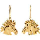 14K Gold Round Natural Diamond The Magnificent Lipizzaner Earrings - Yellow Gold