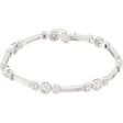 14K Gold Round Lab-Grown Diamond Bezel-Set Line Bracelet - White Gold
