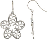 14K Gold Round Natural Diamond Flower Earrings – 1.7mm Stones - view 3