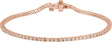 14K Gold Round Natural Diamond Line Bracelet X - Rose Gold